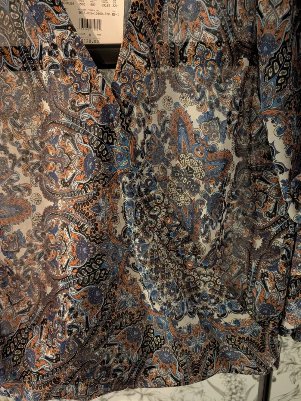 Melanie Lyne Paisley Cross-Over Blouse | Size 8 | NWT - Picture 5 of 12